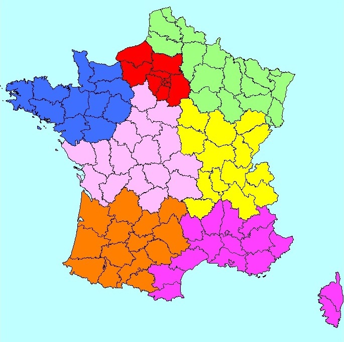 Mon redécoupage des régions&nbsp;françaises