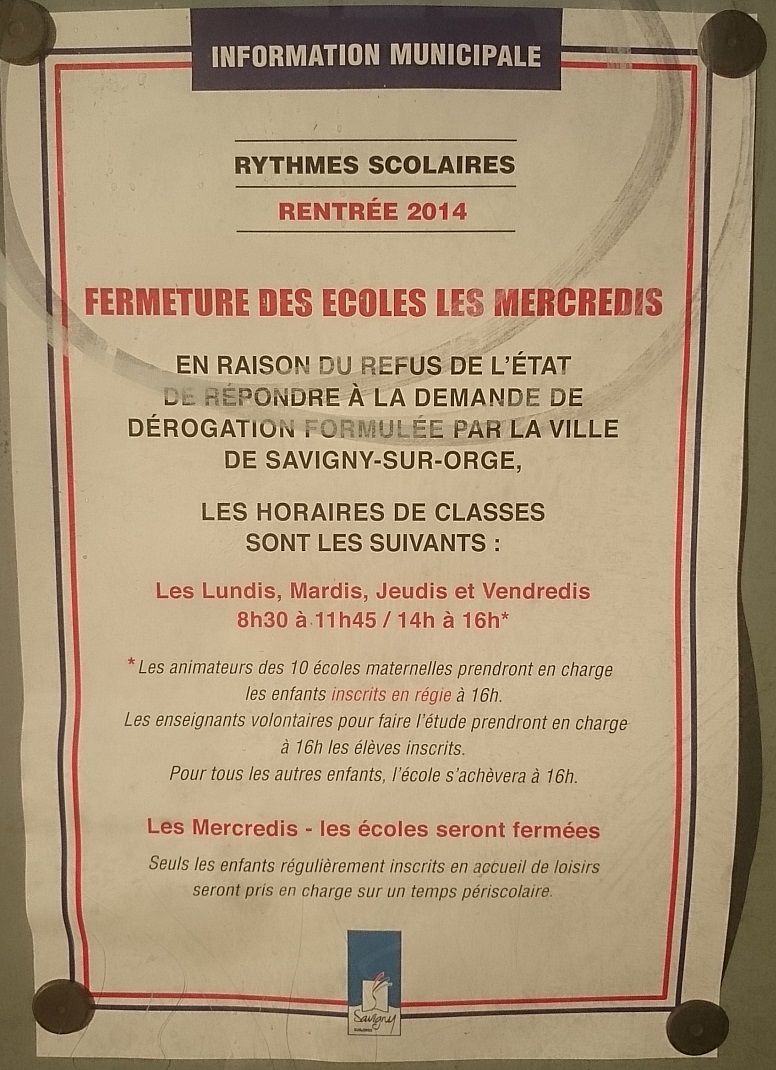 Rythmes scolaires : la mairie communique 5 jours avant la&nbsp;rentrée