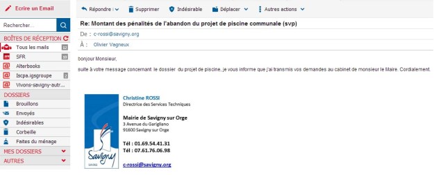 Réponse de Christine ROSSI