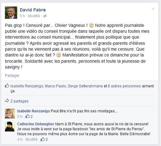 La censure selon David FABRE ou quand l&rsquo;hôpital se fout de la&nbsp;charité