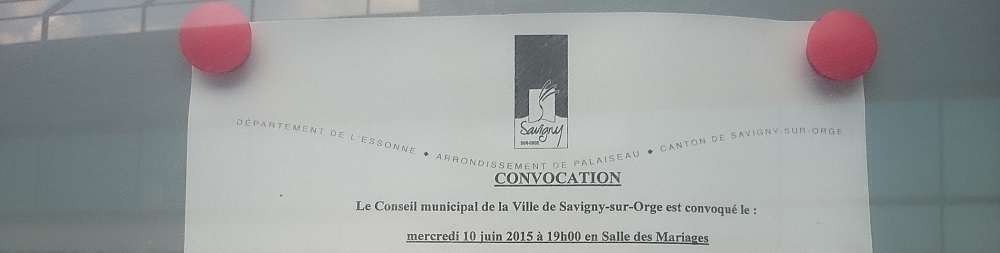 Conseil municipal du 10 juin 2015 à Savigny-sur-Orge