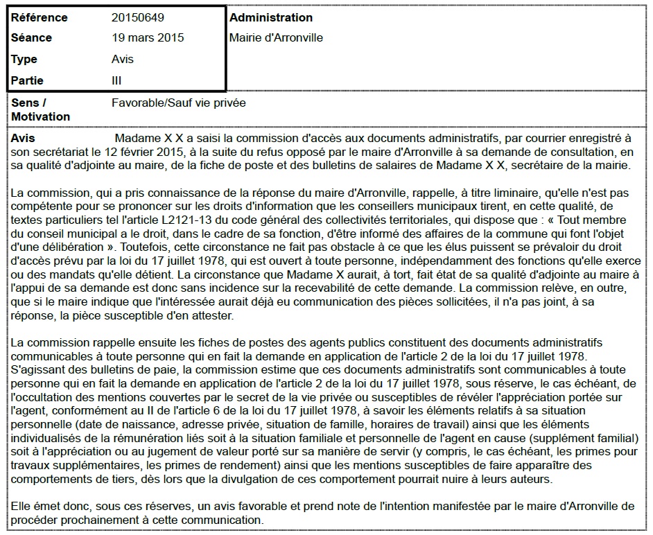 Je demande les fiches de paie des salariés communaux de Savigny-sur-Orge