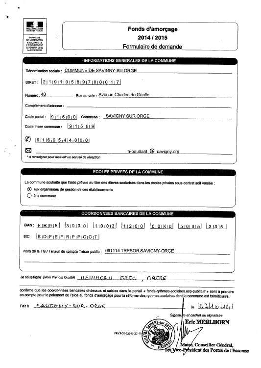 L&rsquo;inorganisation 2015-2016 des rythmes scolaires à Savigny-sur-Orge