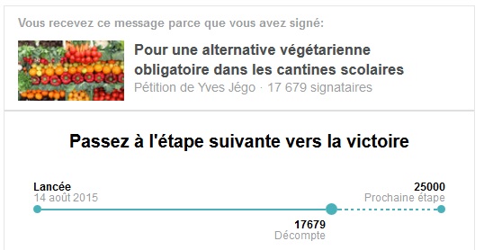 Pétition pour permettre un menu de substitution dans les&nbsp;cantines