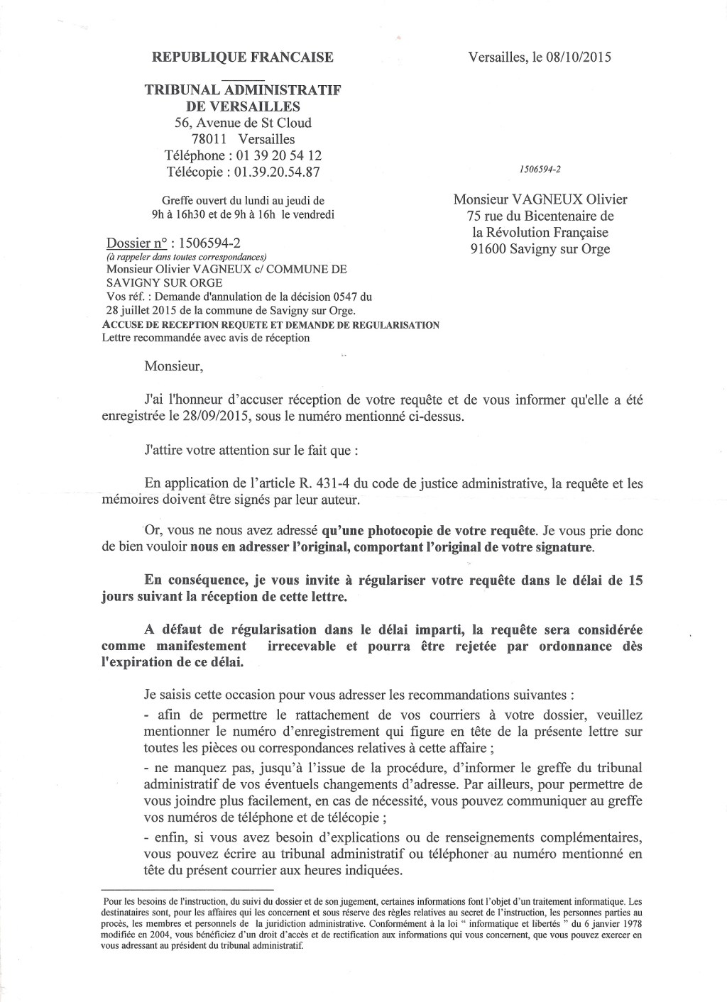 La deuxième affaire Vagneux c/ Commune de Savigny-sur-Orge