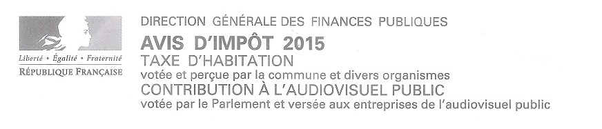 Je viens de recevoir ma taxe d&rsquo;habitation (Savigny-sur-Orge, 2015). Merci MEHLHORN&nbsp;!