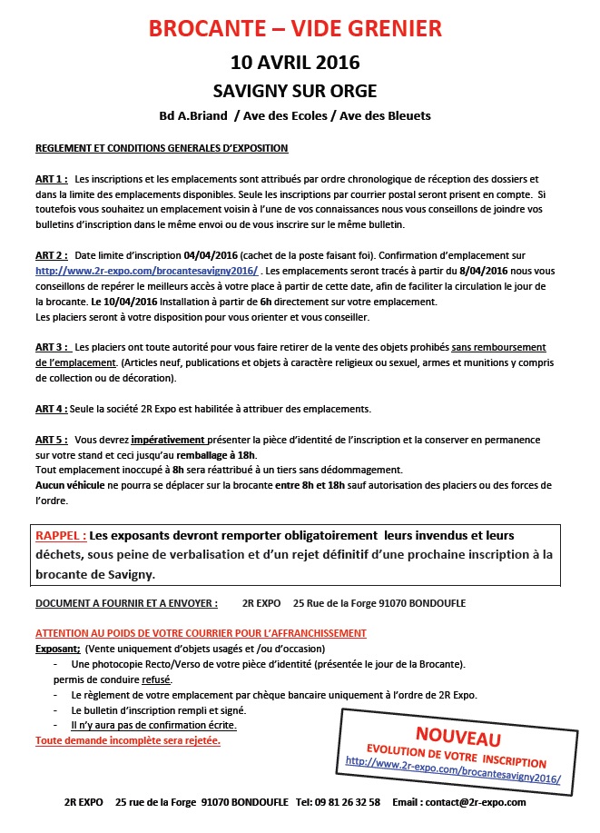 Brocante de Savigny 2016 : l&rsquo;amateurisme de 2R expo fait&nbsp;peine