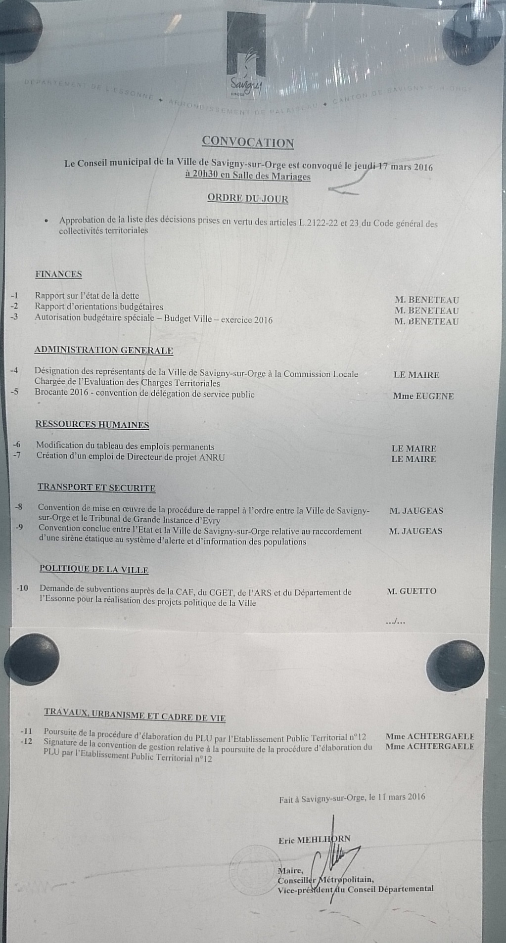Éric MEHLHORN le cumulard méprise la Loi, et le Conseil métropolitain en séchant sa&nbsp;commission