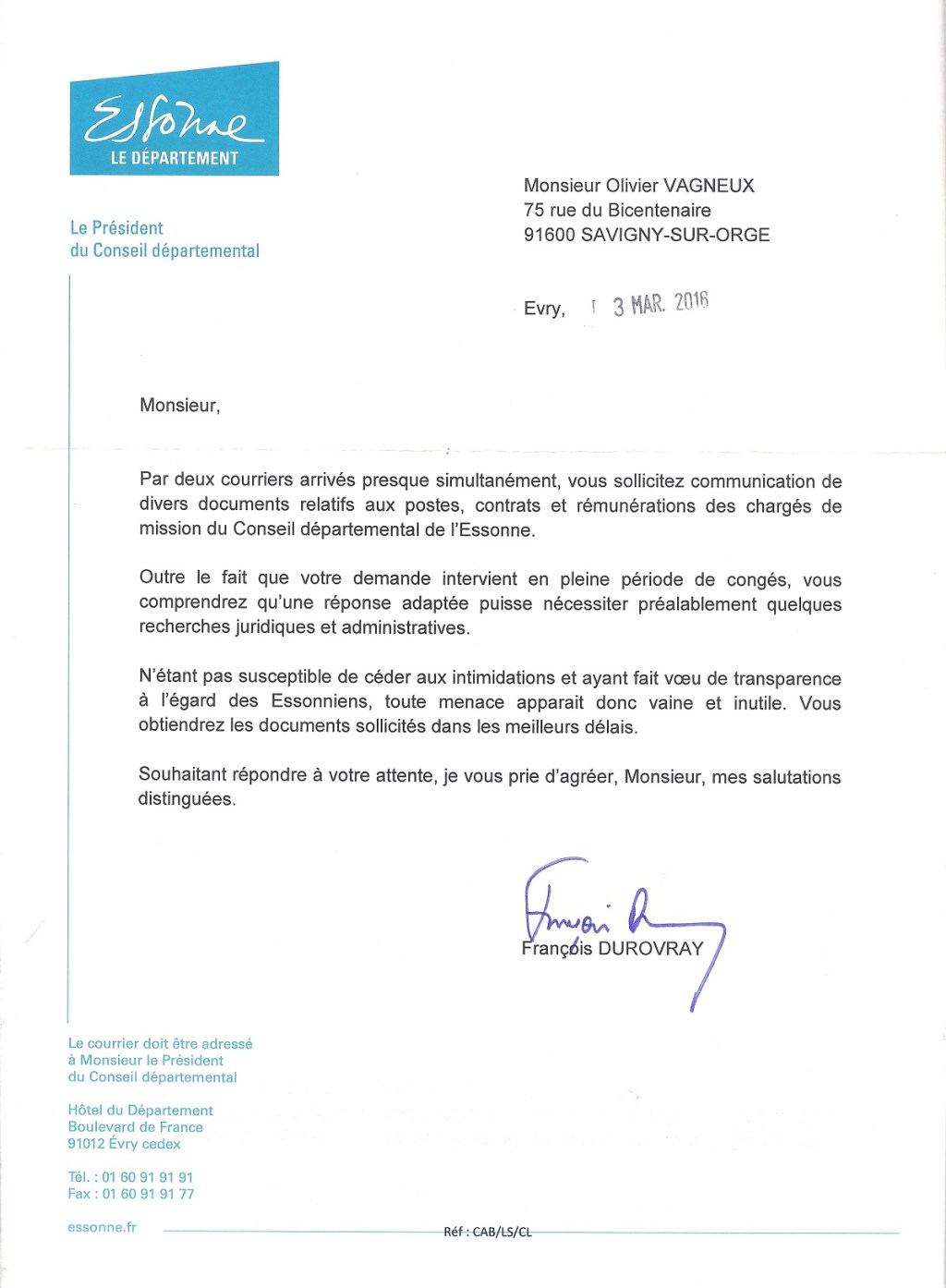 Les trois meilleures excuses de François DUROVRAY, président du Conseil départemental de&nbsp;l&rsquo;Essonne