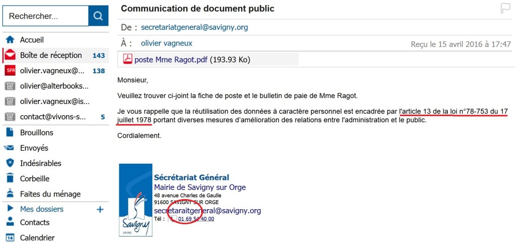 Du droit de publier les bulletins de salaires des agents communaux : le cas de Savigny-sur-Orge (37 700&nbsp;habitants)
