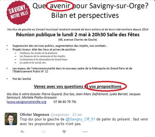 À Savigny-sur-Orge, je crie &laquo;&nbsp;Hé oh la gauche&nbsp;&raquo;