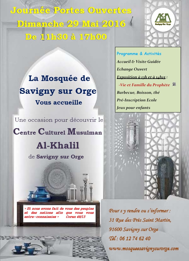 Le centre culturel musulman de Savigny organise une journée Portes ouvertes ce 29 mai&nbsp;2016