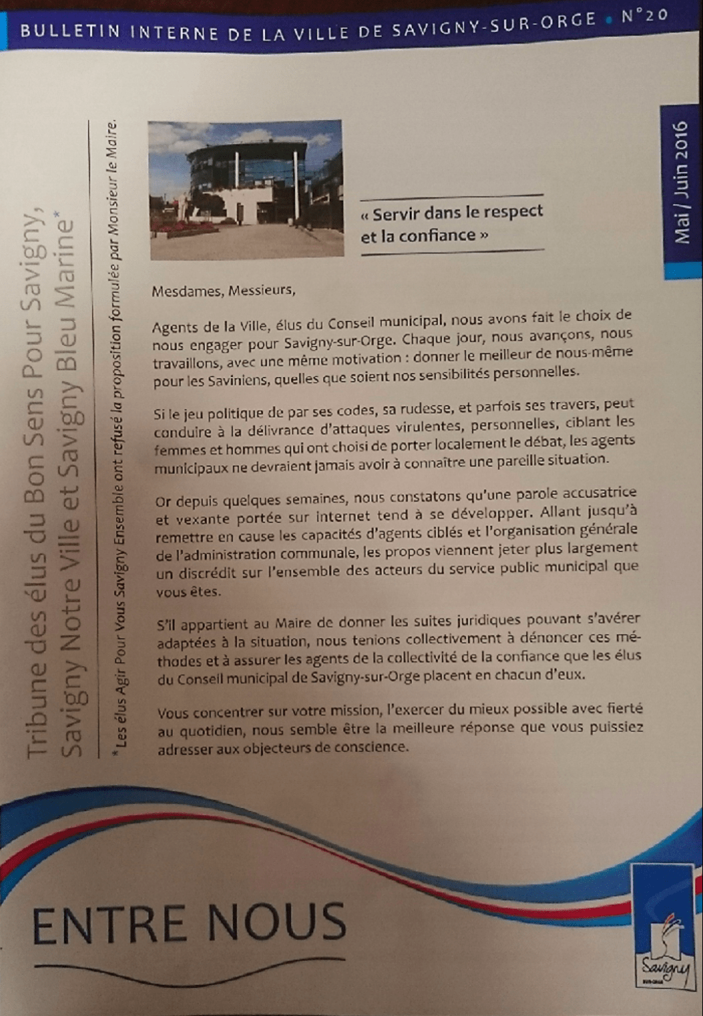 Lettre ouverte aux agents communaux de Savigny-sur-Orge