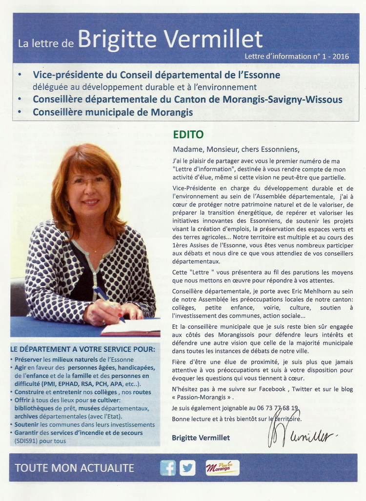 Sur la première lettre de Brigitte VERMILLET qui se positionne déjà pour les municipales de&nbsp;2020