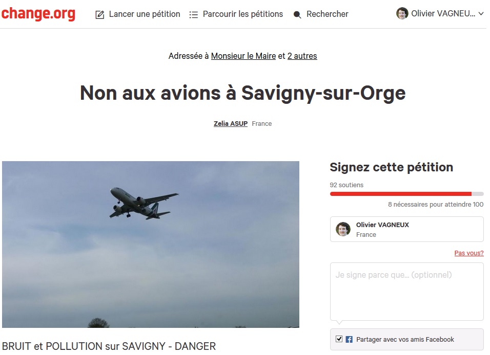 Une pétition contre le survol de Savigny-sur-Orge pendant&nbsp;l&rsquo;été
