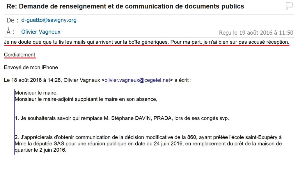 L&rsquo;incompréhensible réponse de Monsieur Daniel&nbsp;GUETTO