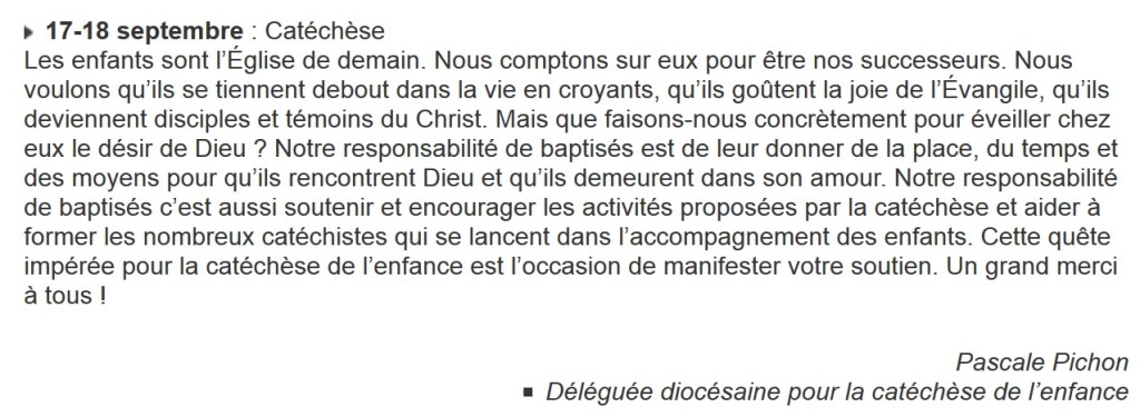 Les enfants sont l&rsquo;Église d&rsquo;aujourd&rsquo;hui