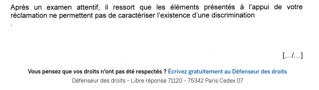 Affaire VAGNEUX c/MEHLHORN : le Défenseur des droits refuse d&rsquo;instruire ma plainte pour&nbsp;discrimination