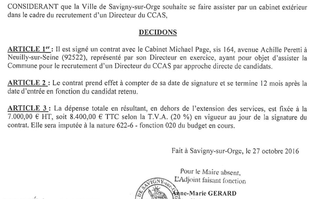 Savigny-sur-Orge délègue son recrutement à des cabinets extérieurs (l&rsquo;exemple du&nbsp;CCAS)