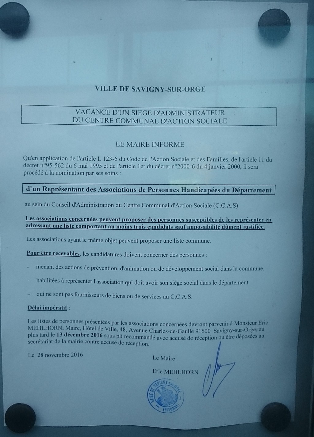 Savigny-sur-Orge : on recherche un administrateur représentant les personnes handicapées au&nbsp;CCAS
