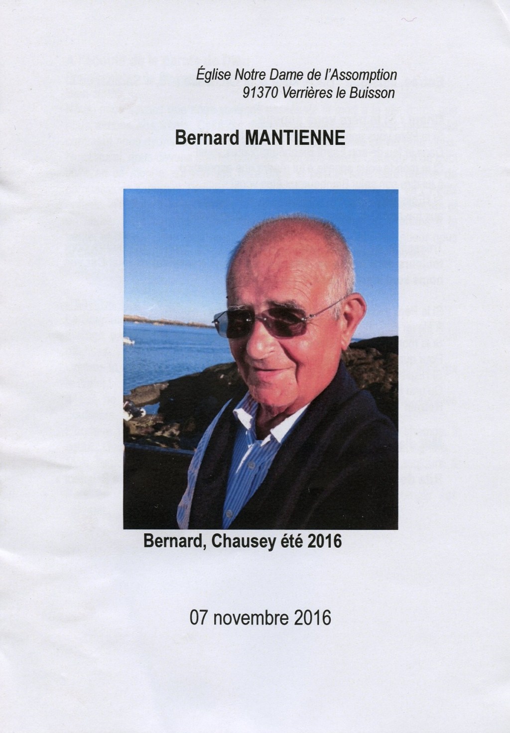 Grande peine et grande tristesse d&rsquo;apprendre le décès de Bernard&nbsp;MANTIENNE