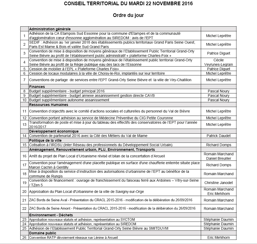 Des enjeux du Conseil territorial du GOSB (EPT 12) du 22 novembre&nbsp;2016