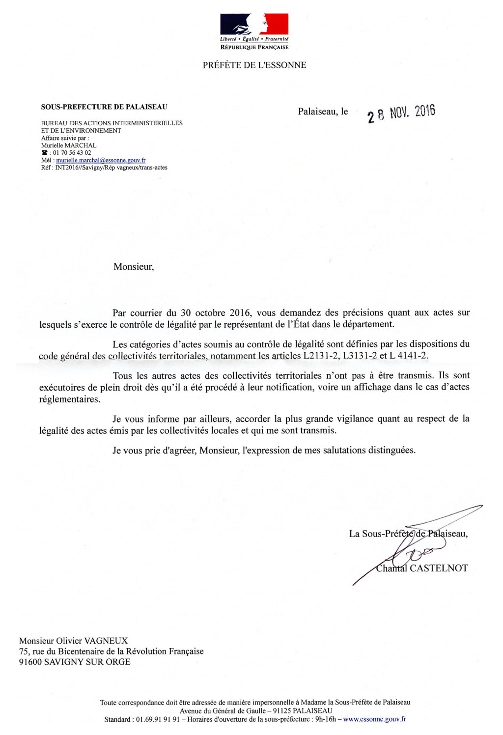 Des actes administratifs soumis au contrôle de légalité d&rsquo;un&nbsp;Préfet