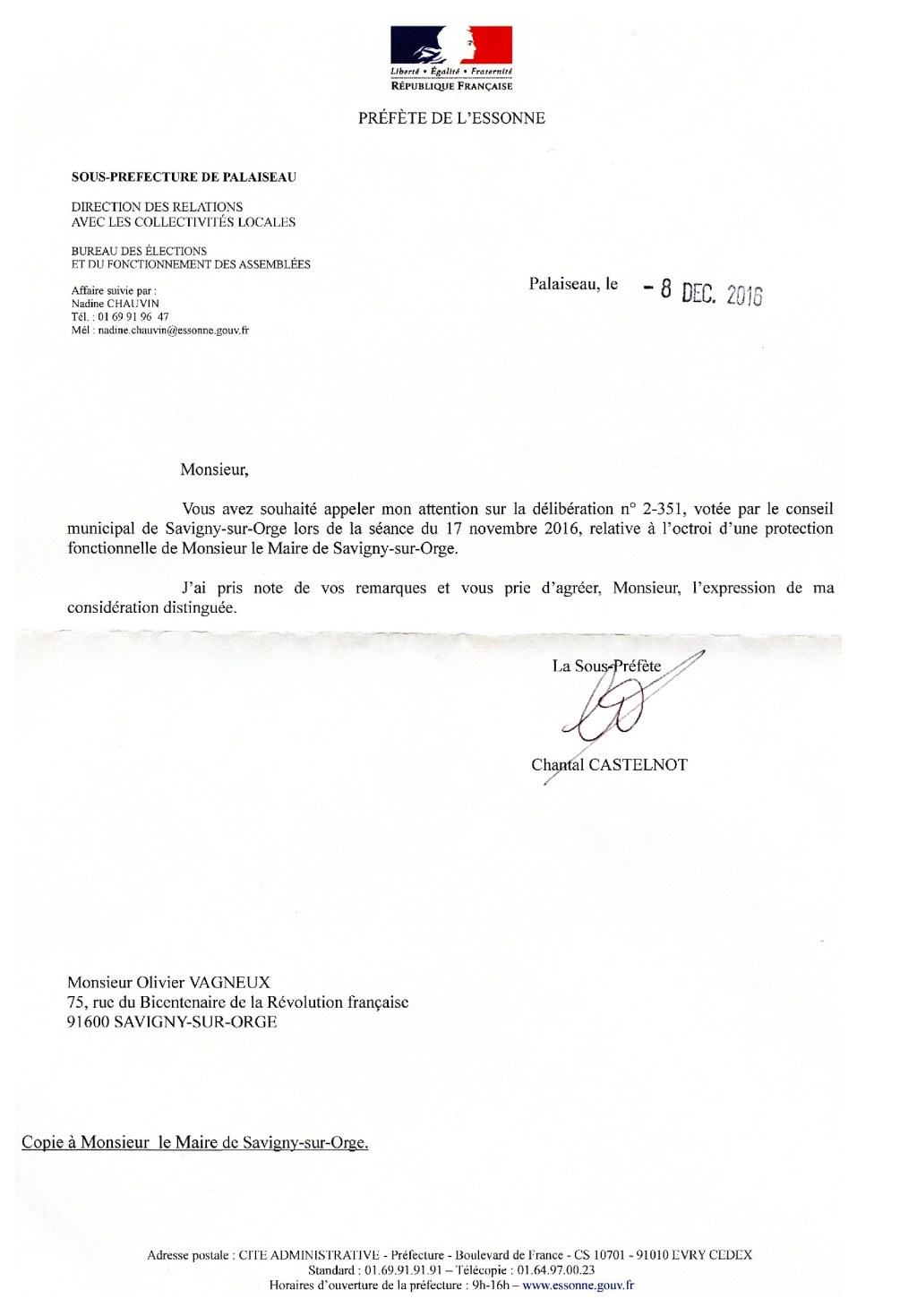 Protection fonctionnelle d&rsquo;Éric MEHLHORN : la sous-Préfète ne déférera&nbsp;pas