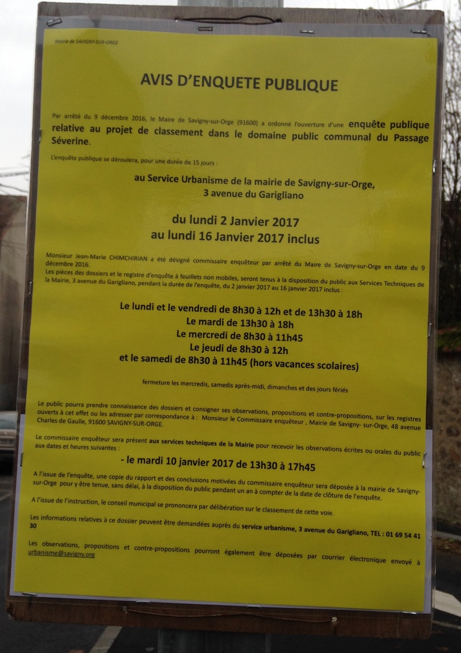 Savigny-sur-Orge : Une enquête publique pour s&rsquo;approprier le passage&nbsp;Séverine