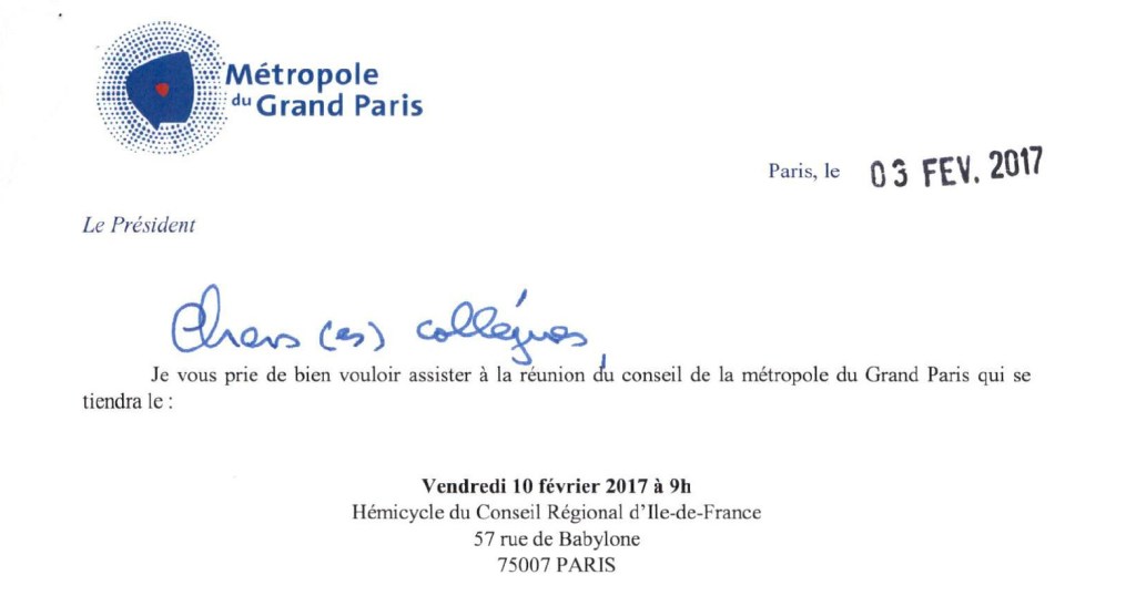 Des enjeux du Conseil métropolitain (MGP) du 10 février&nbsp;2017
