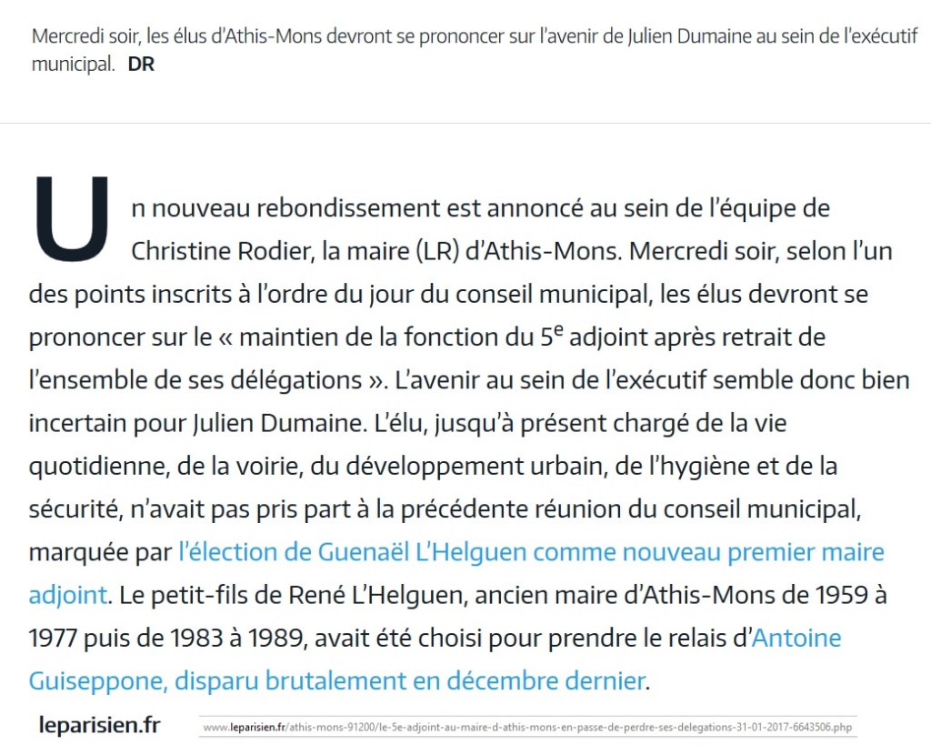 Julien DUMAINE va-t-il disparaître de la scène politique athégienne&nbsp;?