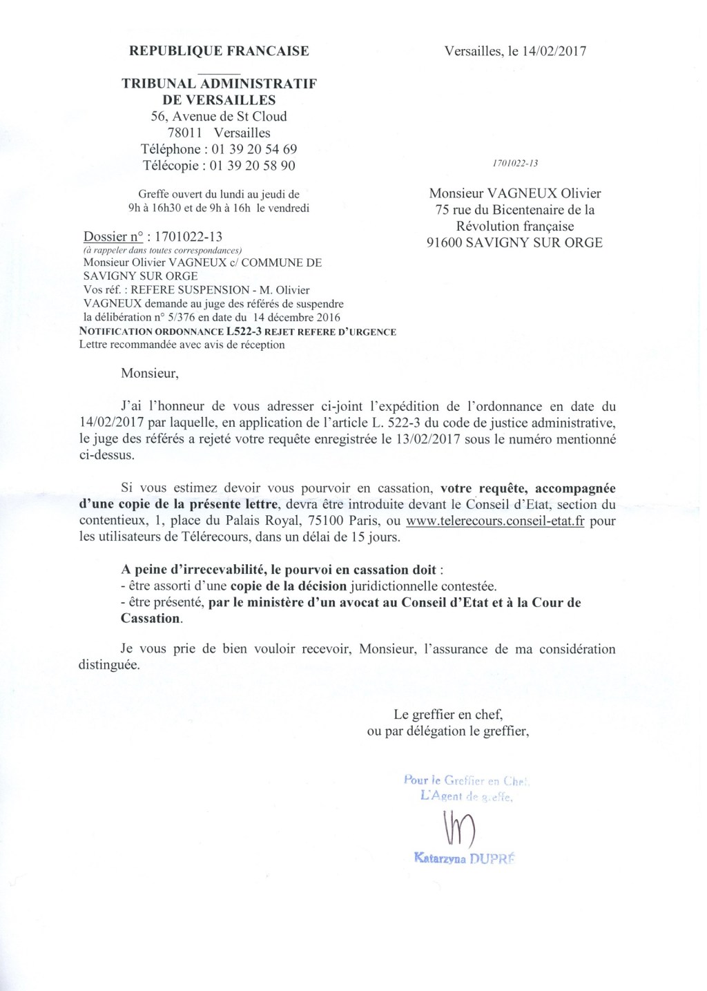 Deuxième protection fonctionnelle d&rsquo;Éric MEHLHORN : pourquoi le Tribunal a rejeté mon référé suspension&nbsp;?