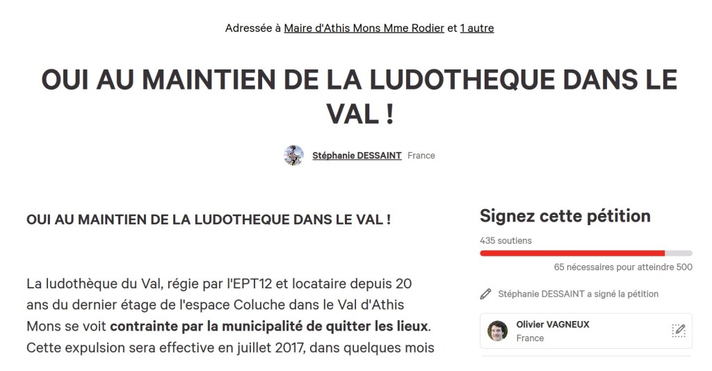 À Athis-Mons, une pétition pour s&rsquo;opposer au départ de la Ludothèque du&nbsp;Val