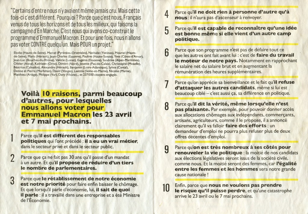 Voilà 10 raisons, parmi beaucoup d&rsquo;autres, pour lesquelles je ne voterai pas pour Emmanuel MACRON le 7&nbsp;mai