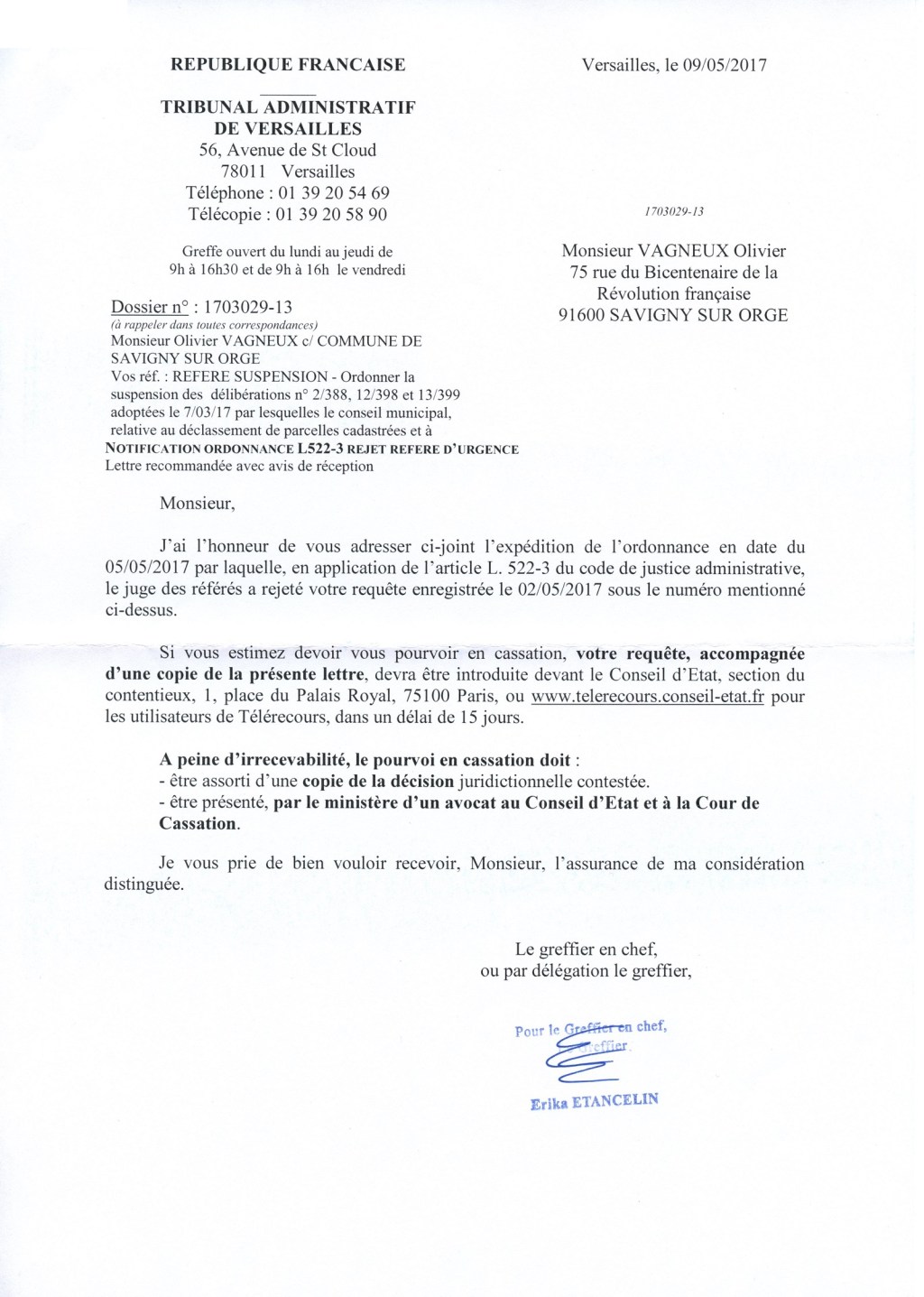 Recours pour empêcher la vente de la Savinière : la Justice rejette mon&nbsp;référé