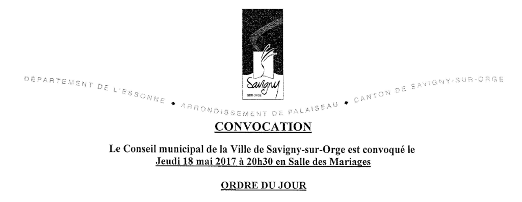 Des enjeux du Conseil municipal de Savigny-sur-Orge du 18 mai 2017 : la vente de la&nbsp;Savinière