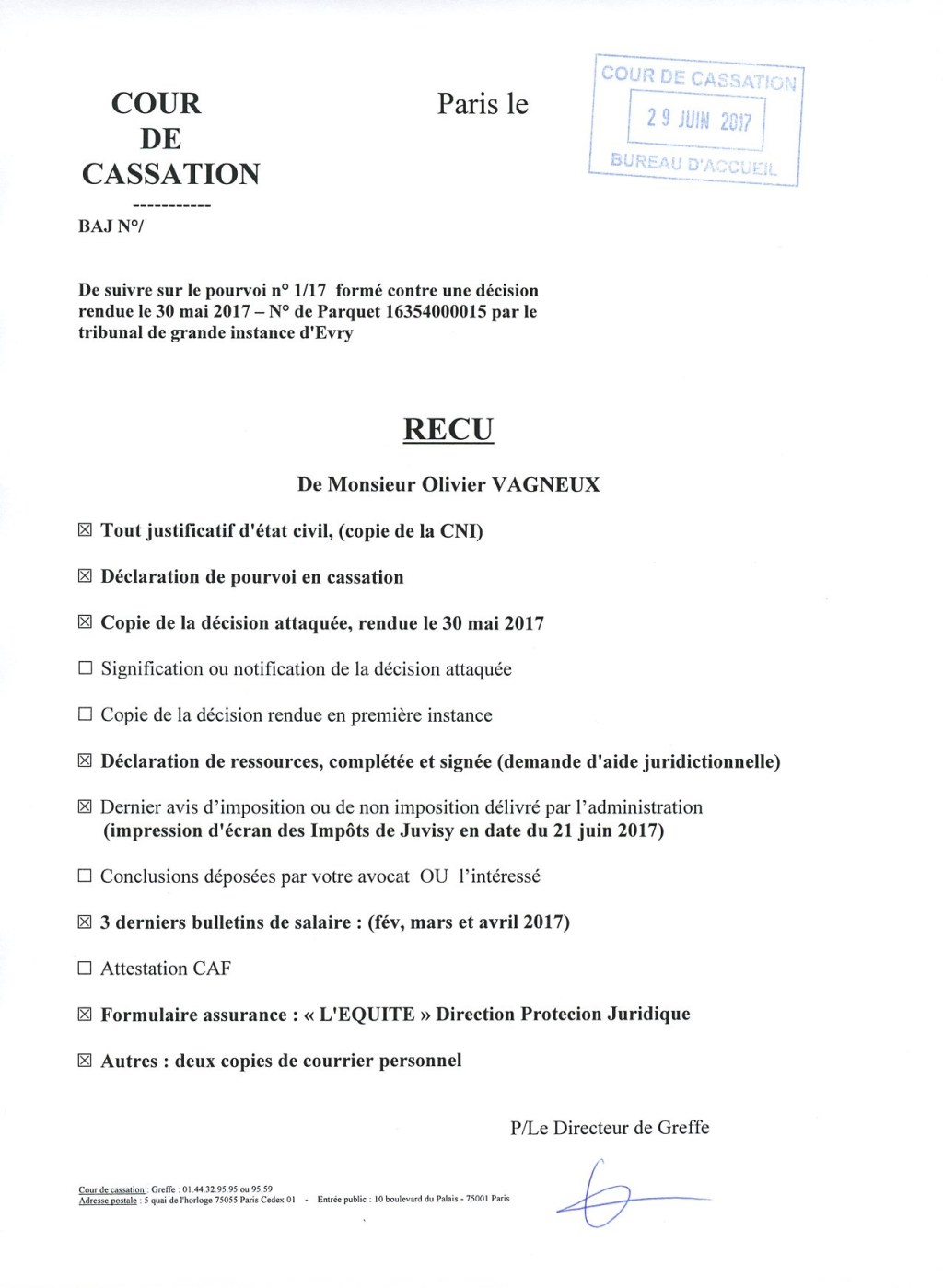 Affaire MEHLHORN c/VAGNEUX : le texte de mon mémoire de pourvoi en&nbsp;cassation