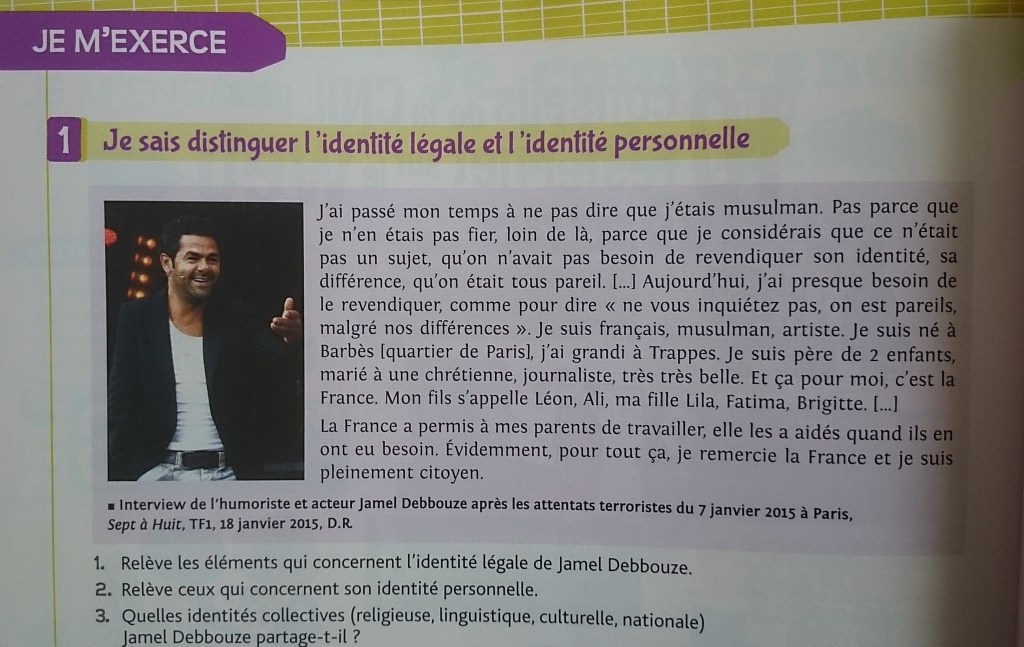 Sur l&rsquo;enseignement de l&rsquo;identité au collège public (programme de&nbsp;5e)