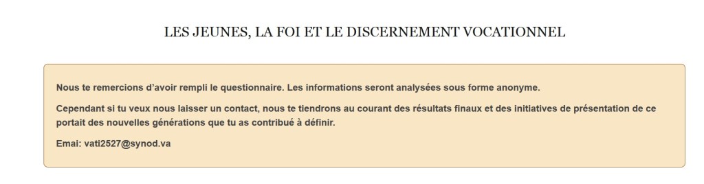 Un questionnaire pour préparer le synode 2018 sur &laquo;&nbsp;les jeunes, la foi et le discernement vocationnel&nbsp;&raquo;