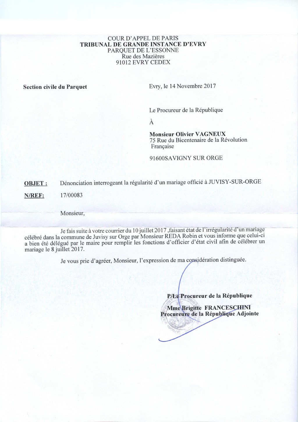 Les conclusions de mon enquête sur la légalité d&rsquo;un mariage officié par Robin&nbsp;RÉDA