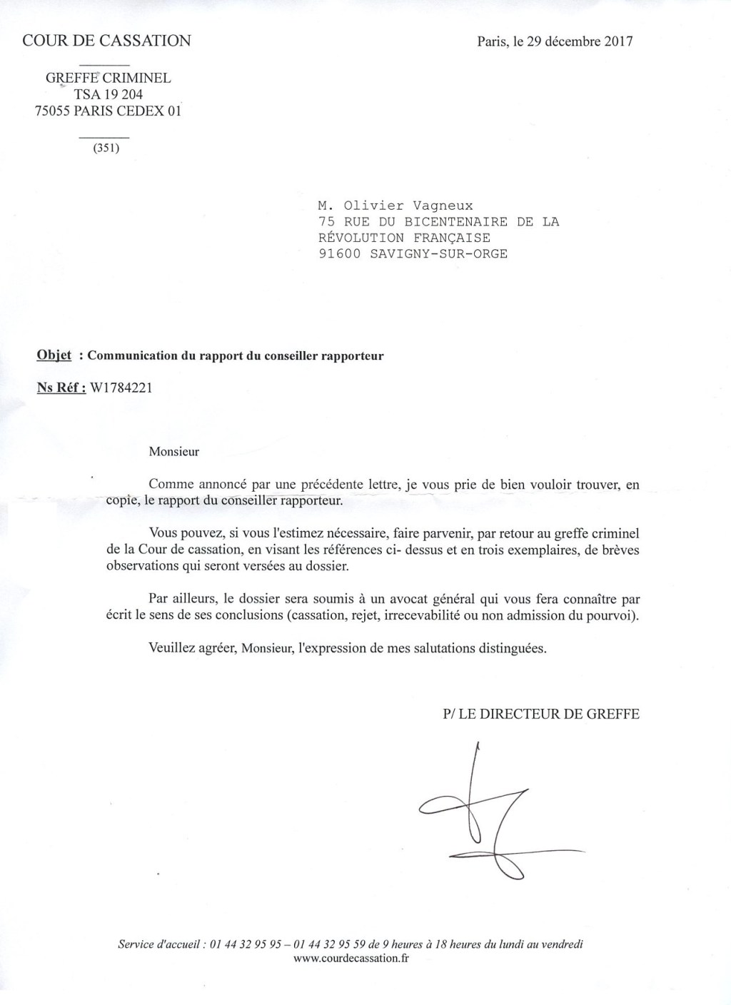 Affaire MEHLHORN c/VAGNEUX ; je n&rsquo;obtiendrais pas la cassation du&nbsp;jugement