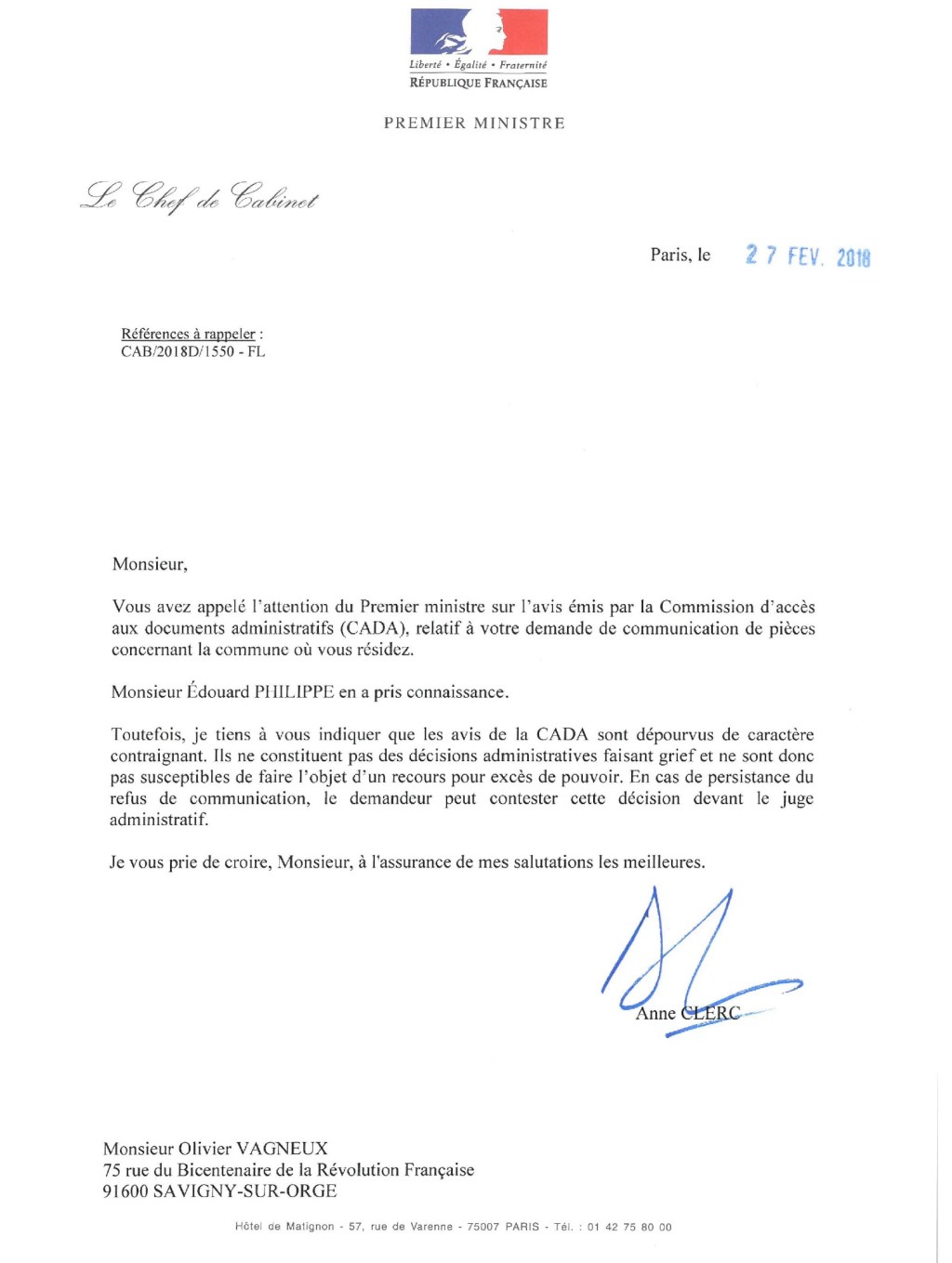 Quand Matignon sous-entend l&rsquo;inutilité de la&nbsp;CADA…