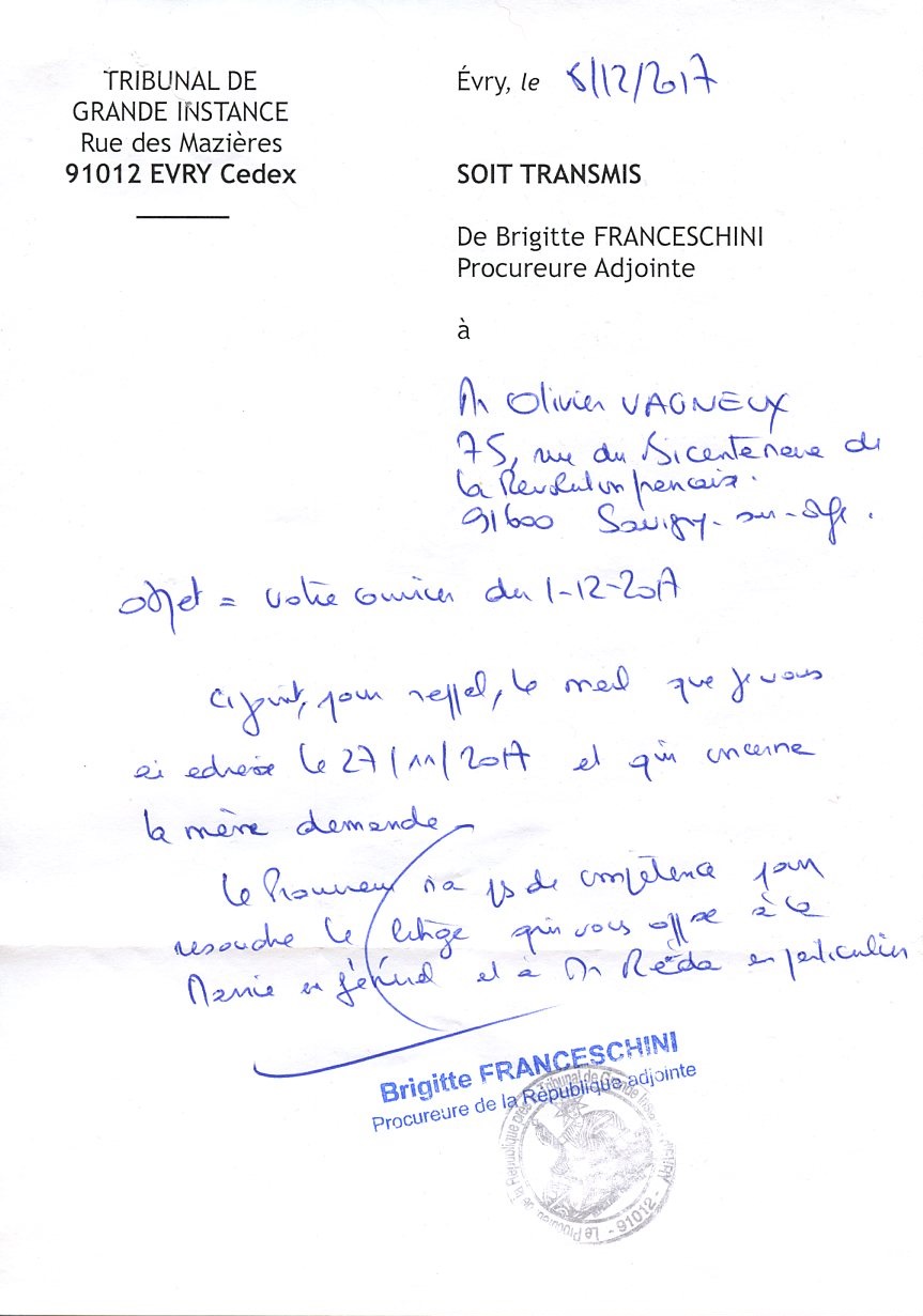 Quand j&rsquo;ai poussé à bout la Procureure adjointe d&rsquo;Évry à cause de Robin&nbsp;RÉDA