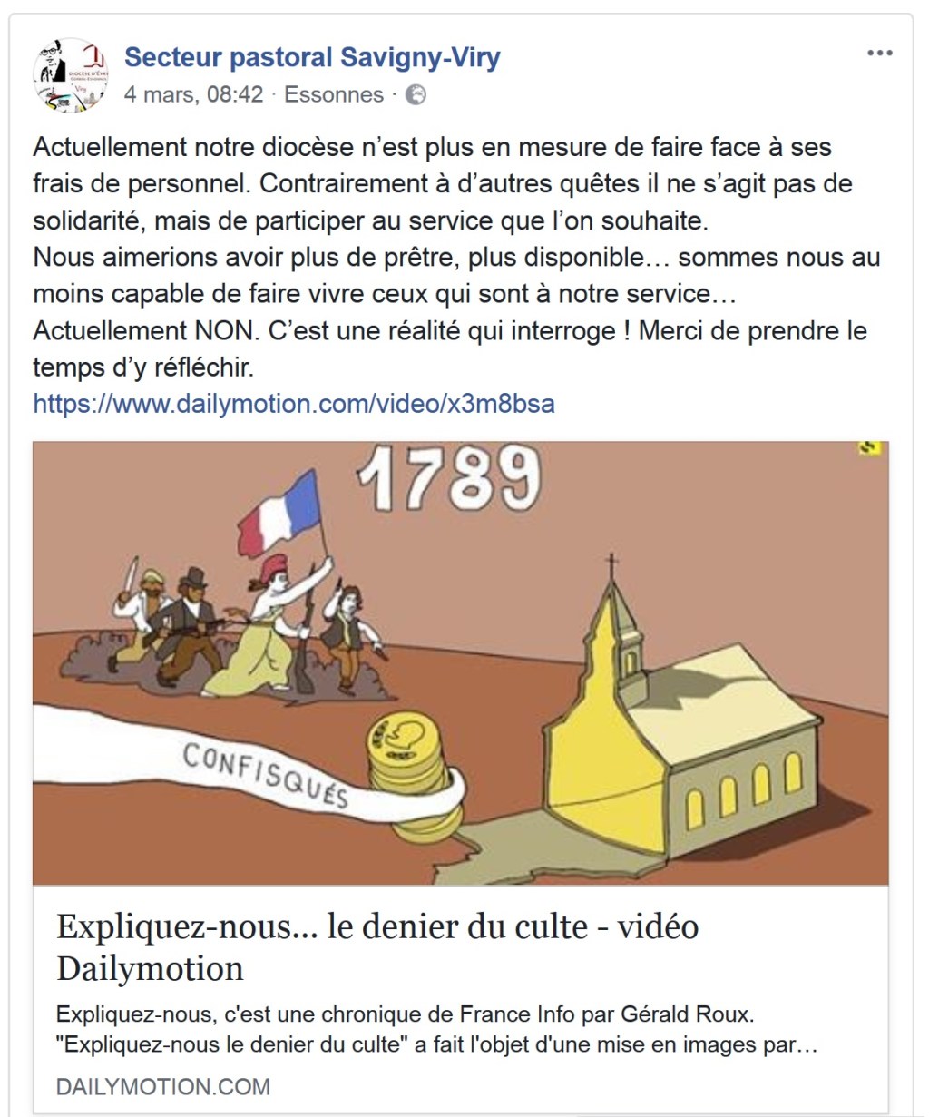 Assez des mensonges dans la communication autour du denier de l&rsquo;Église&nbsp;!