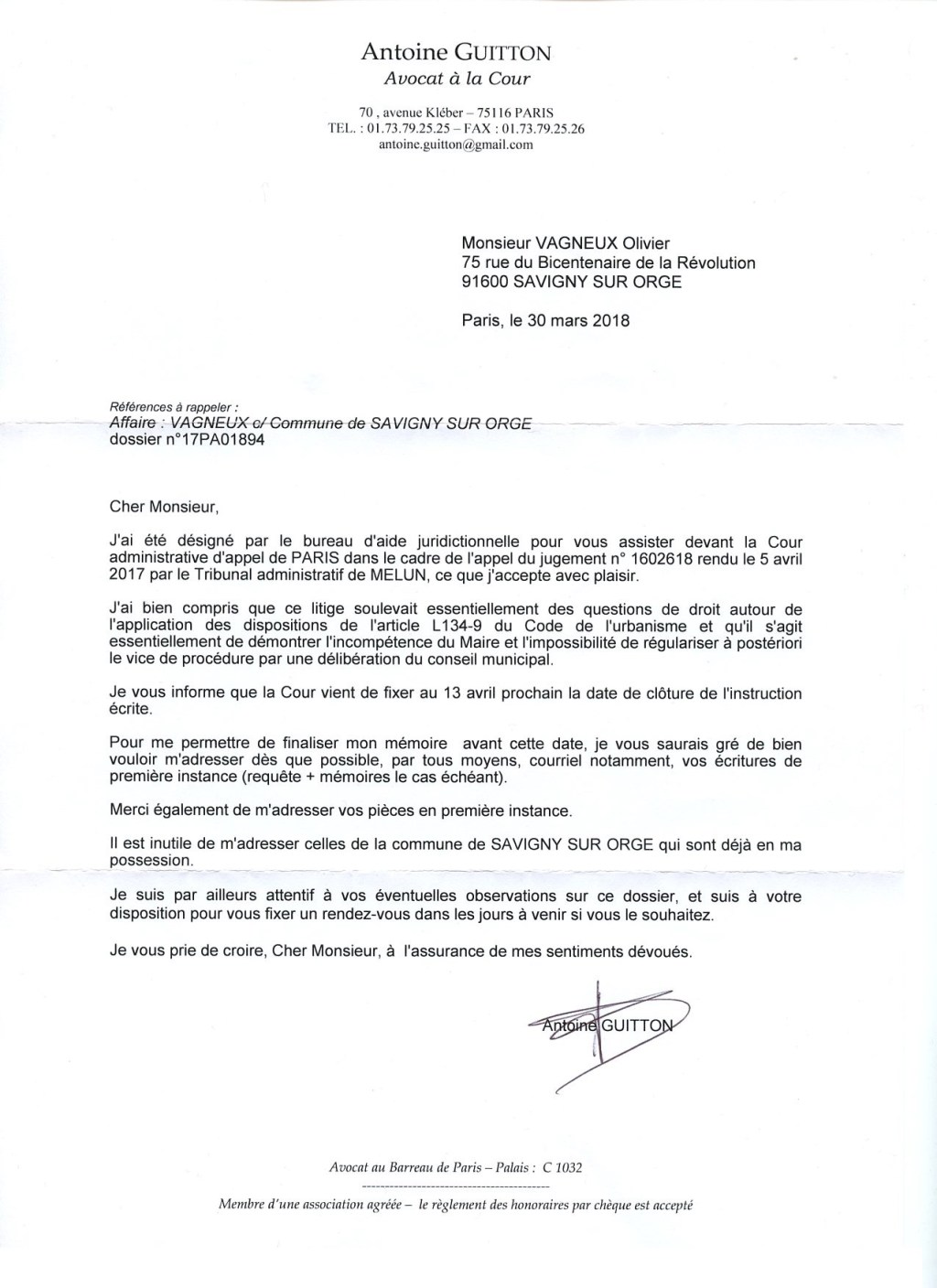 Affaire VAGNEUX c/GOSB ; j&rsquo;obtiens l&rsquo;aide juridictionnelle totale pour me défendre en&nbsp;appel