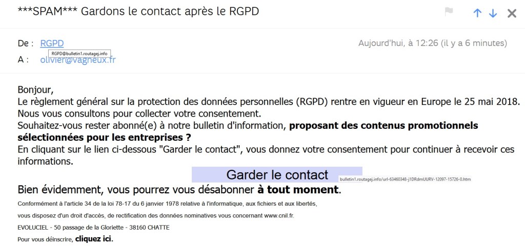Attention aux arnaques en lien avec le&nbsp;RGPD