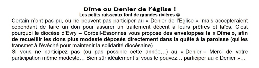 Et l&rsquo;Église catholique en Essonne réinventa la dîme&nbsp;!