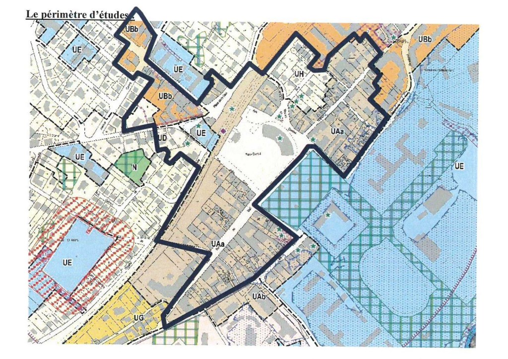 Le plan du périmètre d&rsquo;études de la ZAC Centre-Ville Gare Davout à Savigny-sur-Orge
