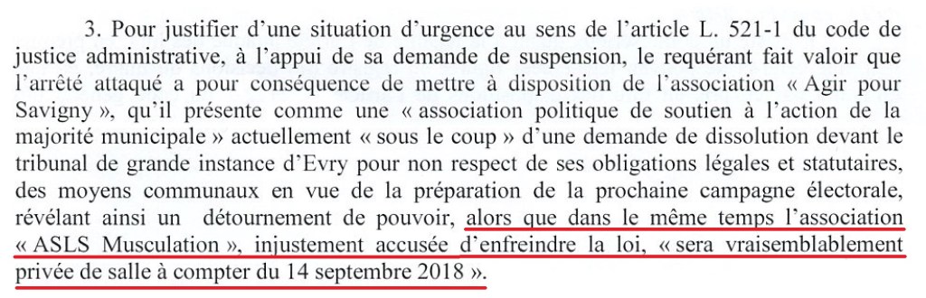 La Justice administrative informée du sort promis par Éric MEHLHORN à l&rsquo;ASLS&nbsp;Musculation