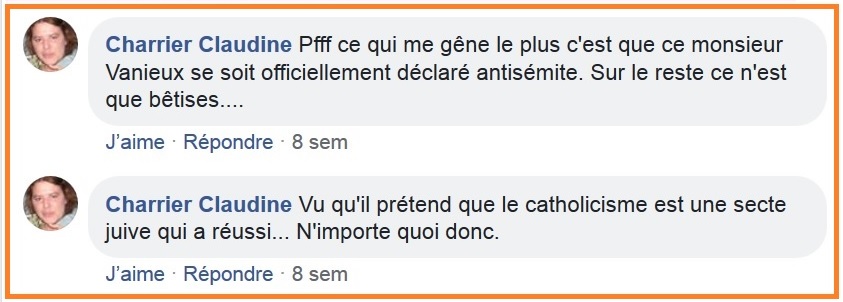 Olivier VAGNEUX est-il antisémite ? (accusation de Mme Claudine&nbsp;CHARRIER)